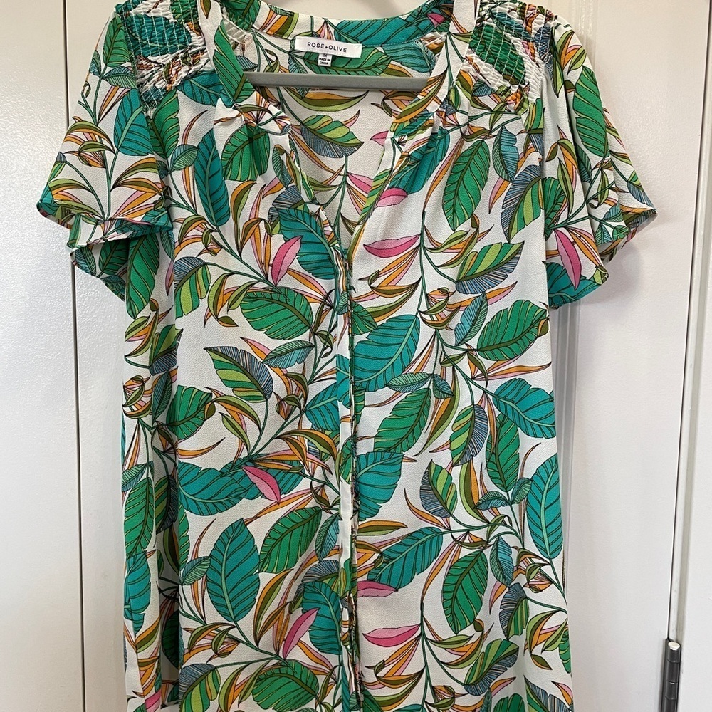 Green and Pink Button Down Shirt - Picture 15 of 15